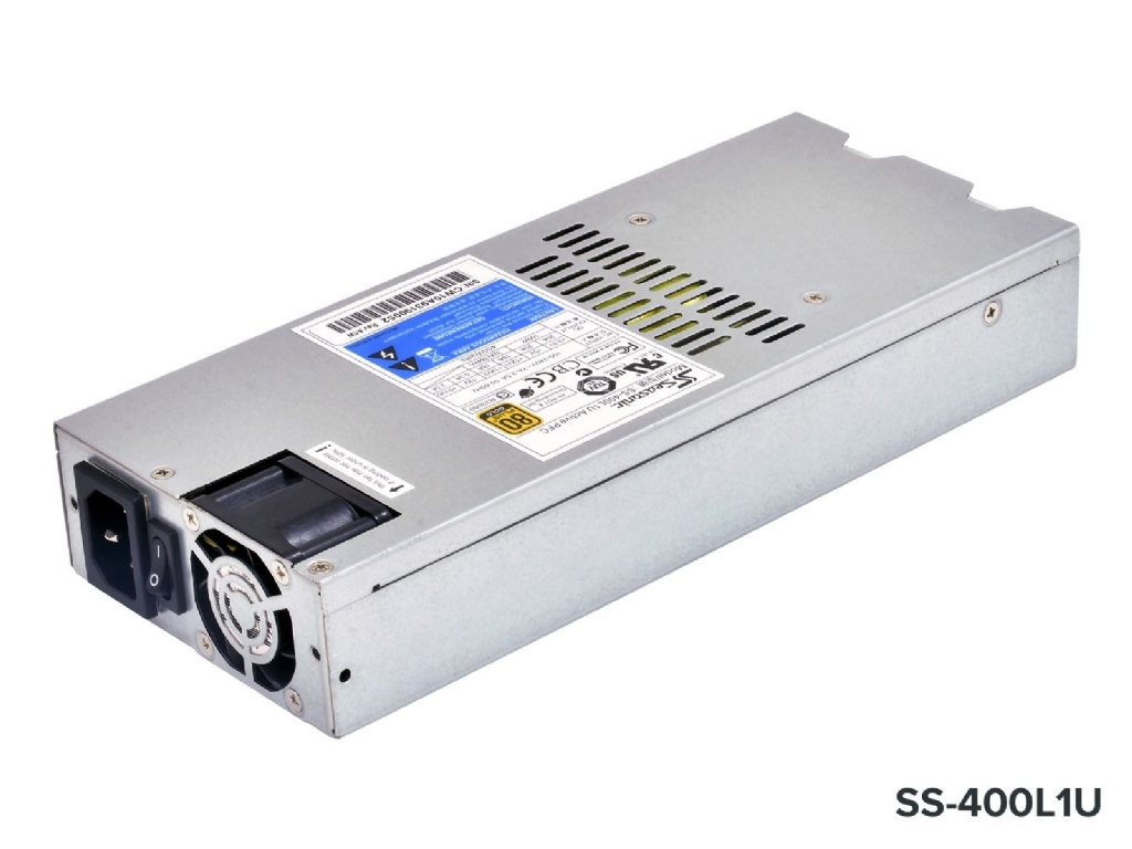 Seasonic SS-400L1U 400W 1U Industrial Server Power Supply - 80 plus Gold