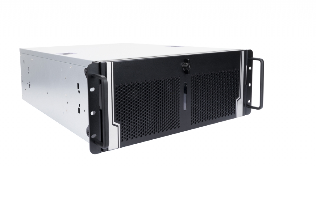 In-Win IW-R400-03N - 4U Rack Server Chassis w/ Lockable Door - 4x GPU Backplane - Ideal for Rendering, Mining and HPC