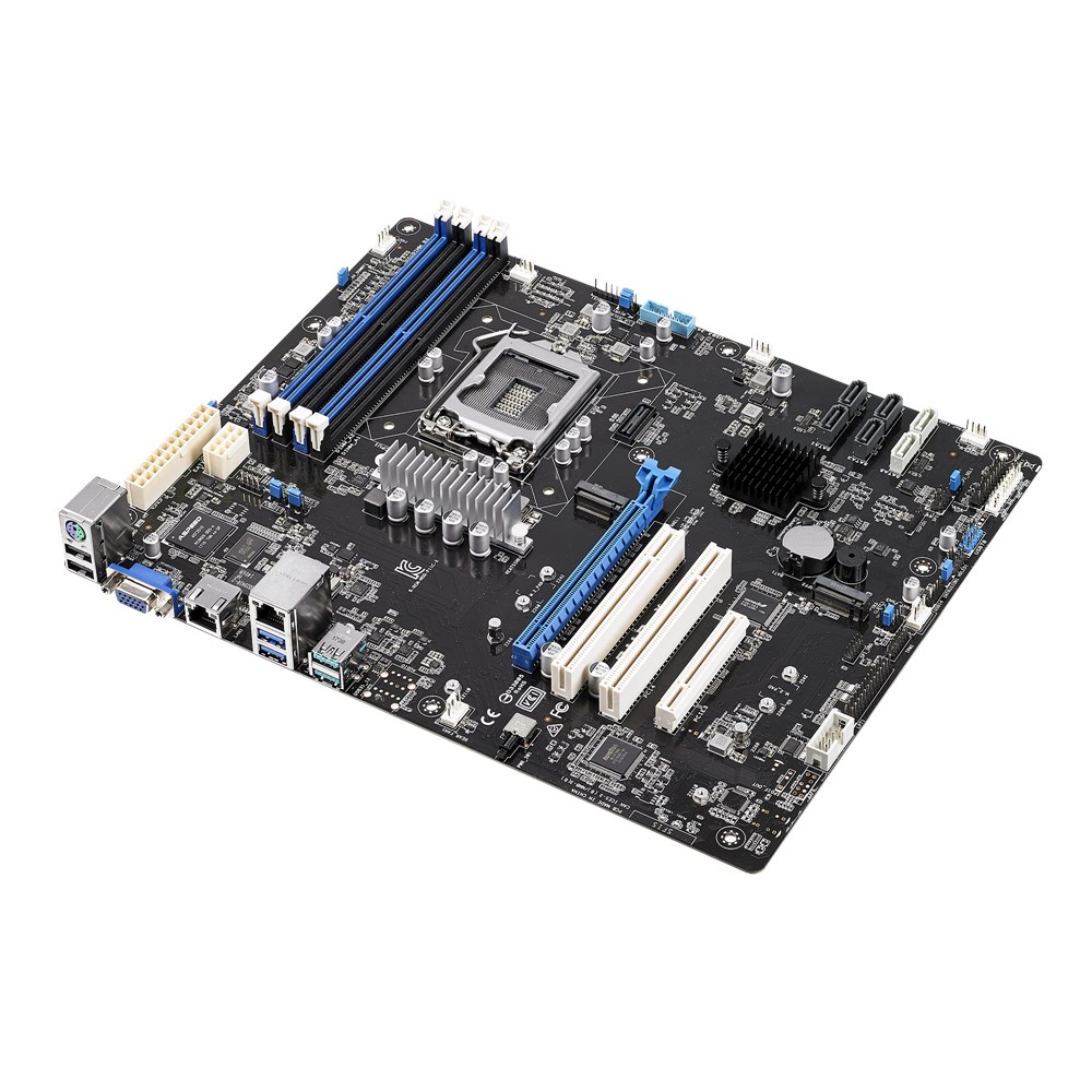 ASUS P11C-X Server Motherboard. Single S1151 for Core i3 and Xeon E2200 CPU. Up to 128GB RAM. Dual Gigabit LAN Onboard. VGA Video Onboard. IPMI.