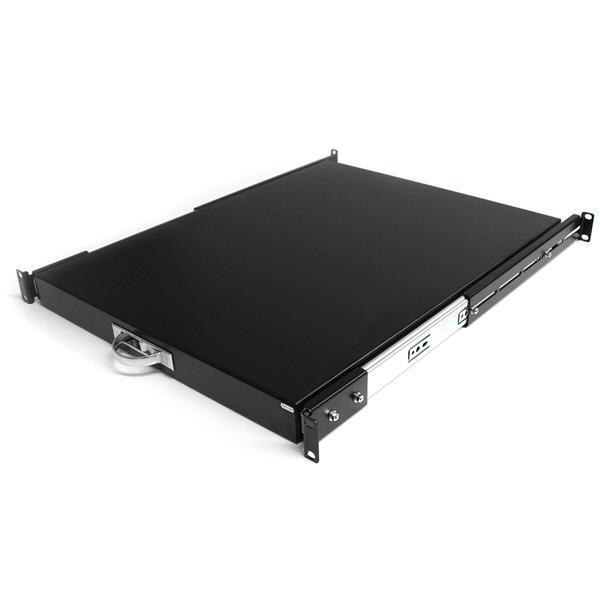 StarTech.com 22in Black Deep Sliding Server Rack Cabinet Shelf - 25 kg x Maximum Weight Capacity