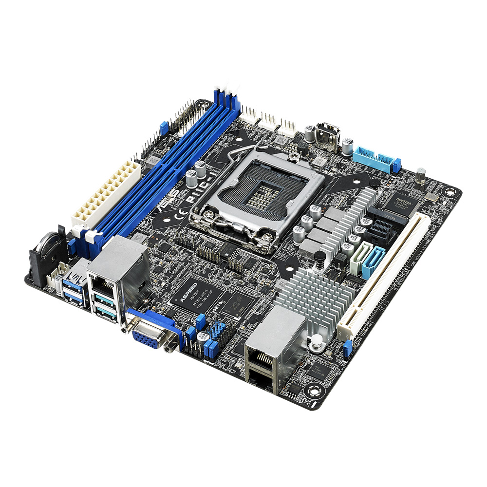 ASUS P11C-I Server Motherboard. Single S1151 for Xeon E2200. Up to 128GB ECC RAM Support. Dual Gigabit LAN Onboard. VGA Video Onboard. IPMI.